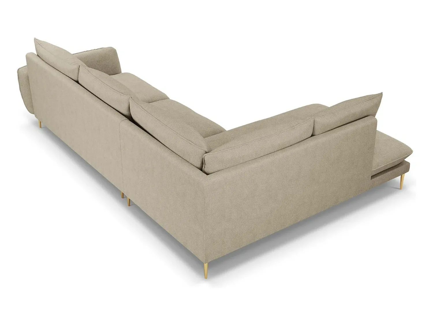 Sofá|Cosmopolitan Design - Sofá de canto esquerdo "Vienna" 6 lugares em tecido estrutural - 275x185x95cm Bege
