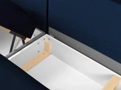 Cosmopolitan Design - Sofá panorâmico convertível em linha reta com caixa de arrumação