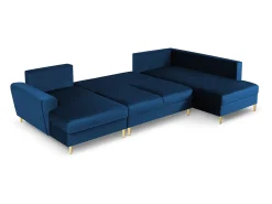 Cosmopolitan Design - Sofá panorâmico convertível em linha reta com caixa de arrumação