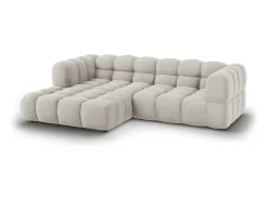 Cosmopolitan Design - Sofá modular de canto esquerdo "Sky" 3 lugares em veludo claro - 244x162x75cm^ Sofá