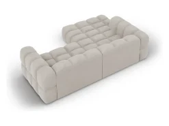 Cosmopolitan Design - Sofá modular de canto esquerdo "Sky" 3 lugares em veludo claro - 244x162x75cm^ Sofá