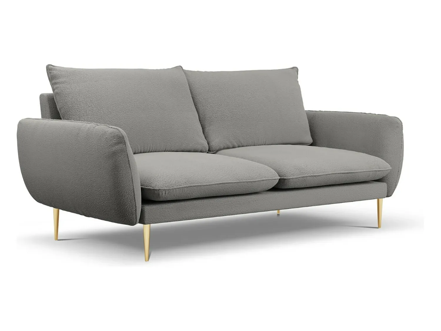 Sofá|Cosmopolitan Design - Sofá "Vienna" 3 lugares em tecido bouclé cinza - 200x92x95cm Cinzento