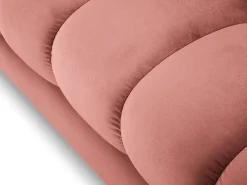 Clearance Cosmopolitan Design - Sofá de canto direito "Bali" 5 lugares em veludo - 293x185x75cm Rosa