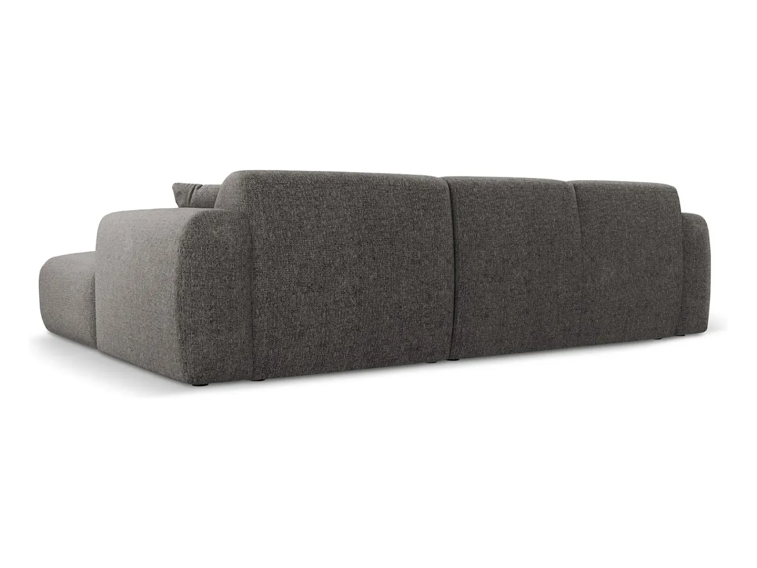 Sofá*Cosmopolitan Design - Sofá de canto esquerdo "Nolio" 4 lugares em tecido chenille cinza - 260x170x72cm Cinzento