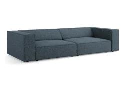 Sofá*Cosmopolitan Design - Sofá "Arendal" 4 lugares em tecido chenille azul real - 244x102x70cm Azul escuro