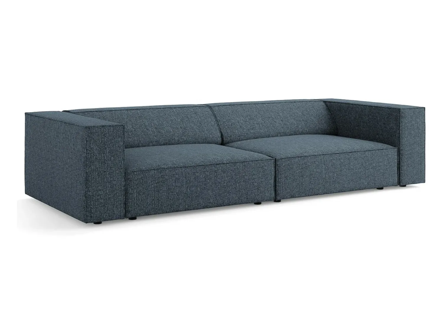 Sofá*Cosmopolitan Design - Sofá "Arendal" 4 lugares em tecido chenille azul real - 244x102x70cm Azul escuro