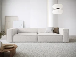 Sofá|Cosmopolitan Design - Sofá "Arendal" 4 lugares em tecido chenille cinza claro - 244x102x70cm Cinzento claro