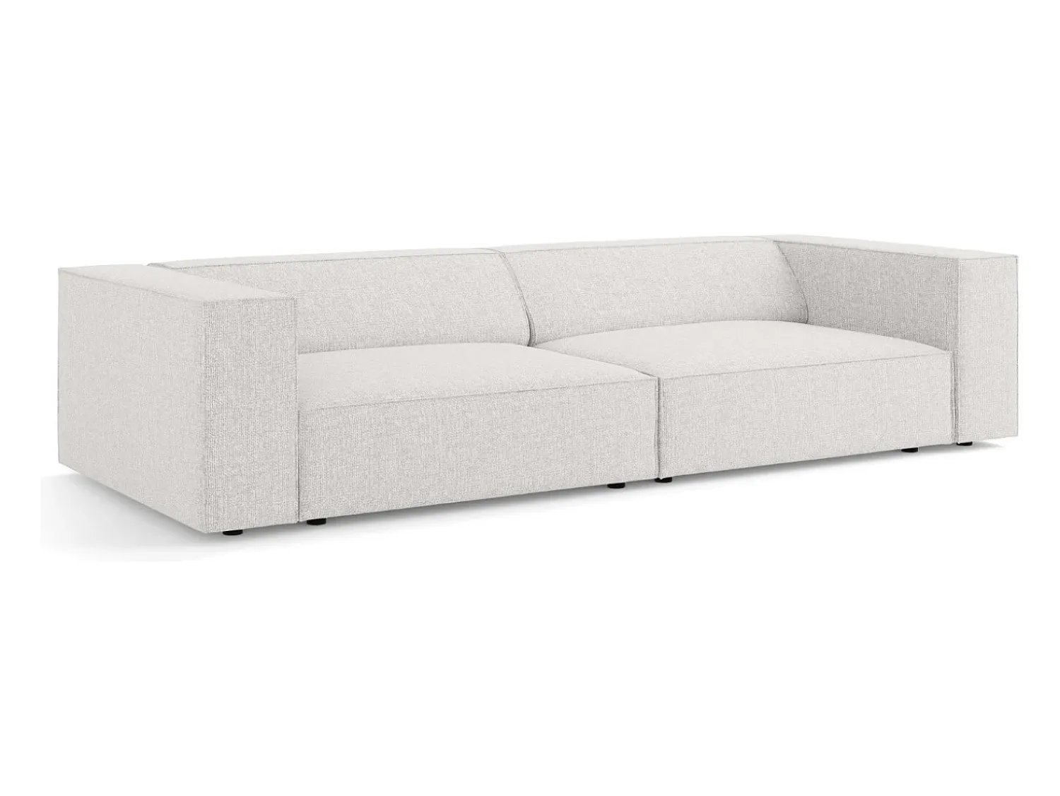 Sofá|Cosmopolitan Design - Sofá "Arendal" 4 lugares em tecido chenille cinza claro - 244x102x70cm Cinzento claro
