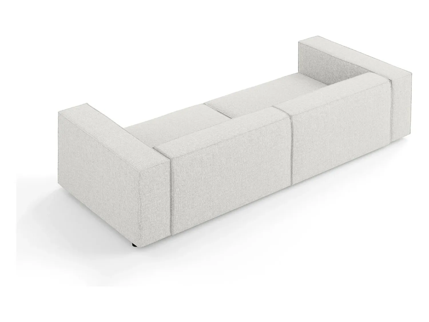 Sofá|Cosmopolitan Design - Sofá "Arendal" 4 lugares em tecido chenille cinza claro - 244x102x70cm Cinzento claro