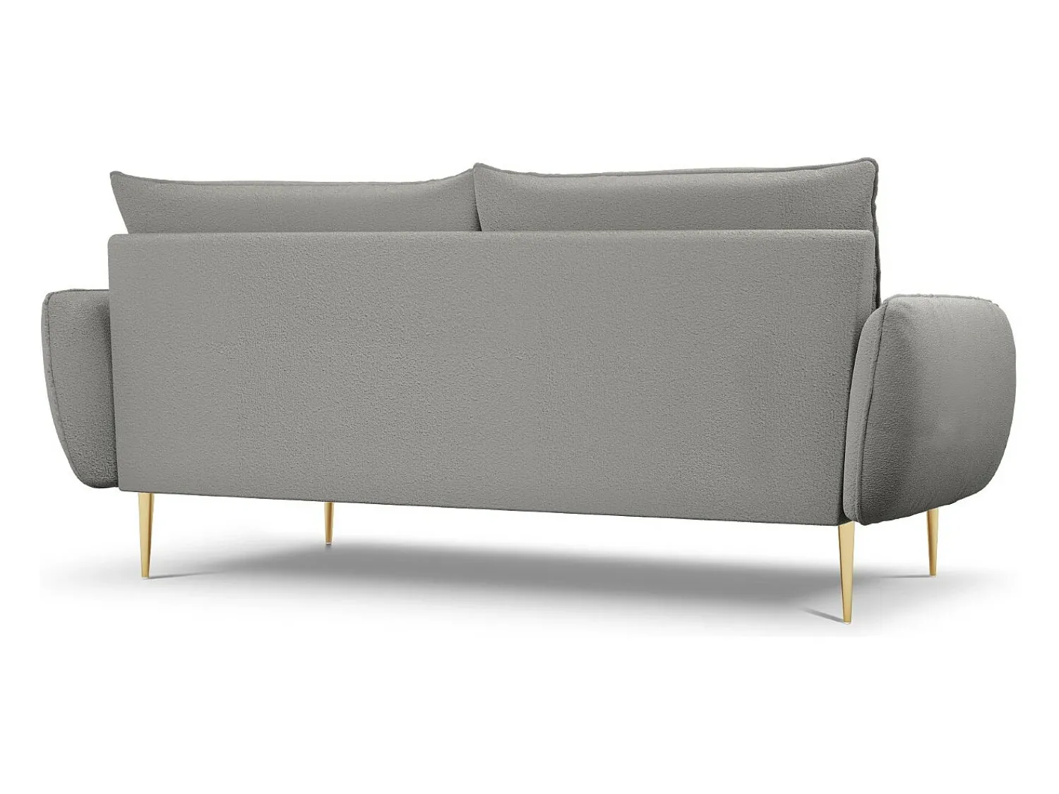 Sofá|Cosmopolitan Design - Sofá "Vienna" 4 lugares em tecido bouclé cinza - 230x92x95cm Cinzento