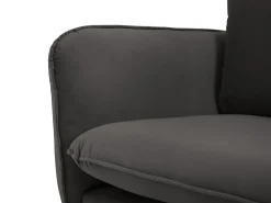 Cosmopolitan Design - Sofá "Vienna" 4 lugares em veludo cinza escuro - 230x92x95cm^ Sofá