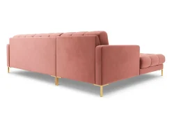 Sofá|Cosmopolitan Design - Sofá de canto esquerdo "Bali" 5 lugares em veludo - 293x185x75cm Rosa