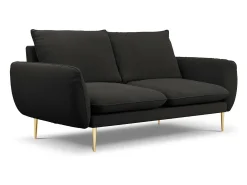 Discount Cosmopolitan Design - Sofá "Vienna" 2 lugares em tecido bouclé - 160x92x95cm Preto