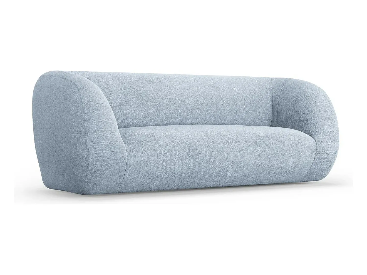 Sofá*Cosmopolitan Design - Sofá "Essen" 2 lugares em tecido bouclé - 210x95x86cm Azul claro