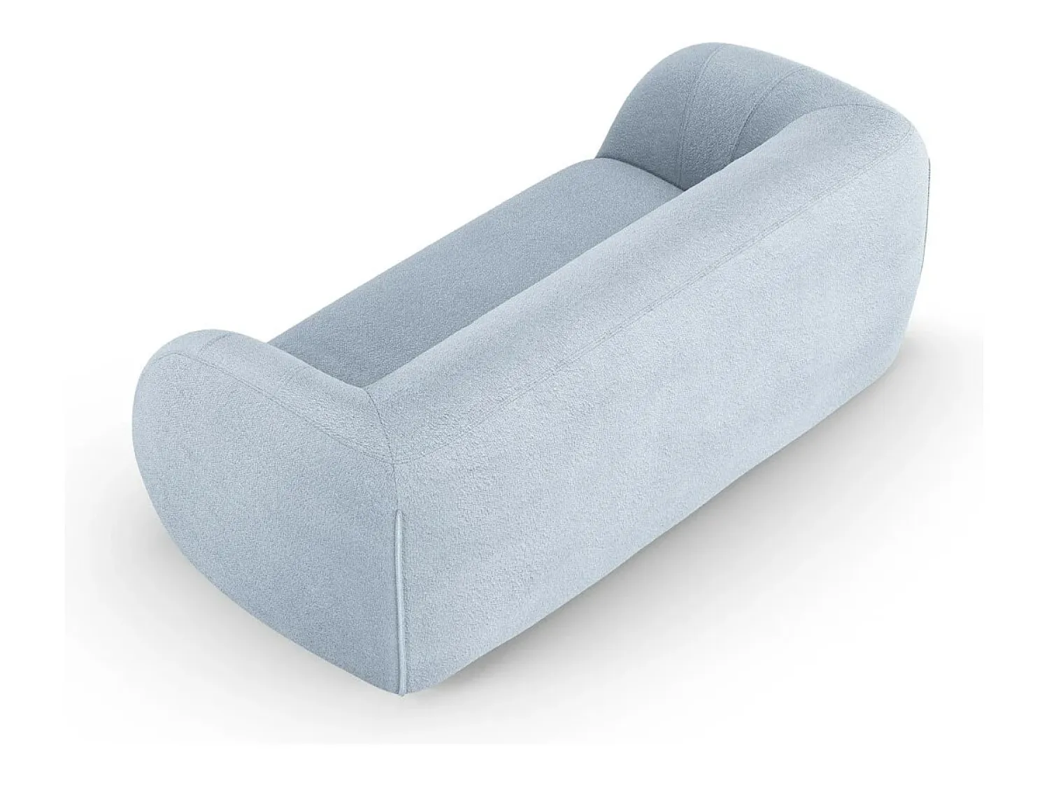 Sofá*Cosmopolitan Design - Sofá "Essen" 2 lugares em tecido bouclé - 210x95x86cm Azul claro