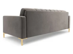 Sofá|Cosmopolitan Design - Sofá "Bali" 4 lugares em veludo cinza claro - 217x92x75cm Cinzento claro