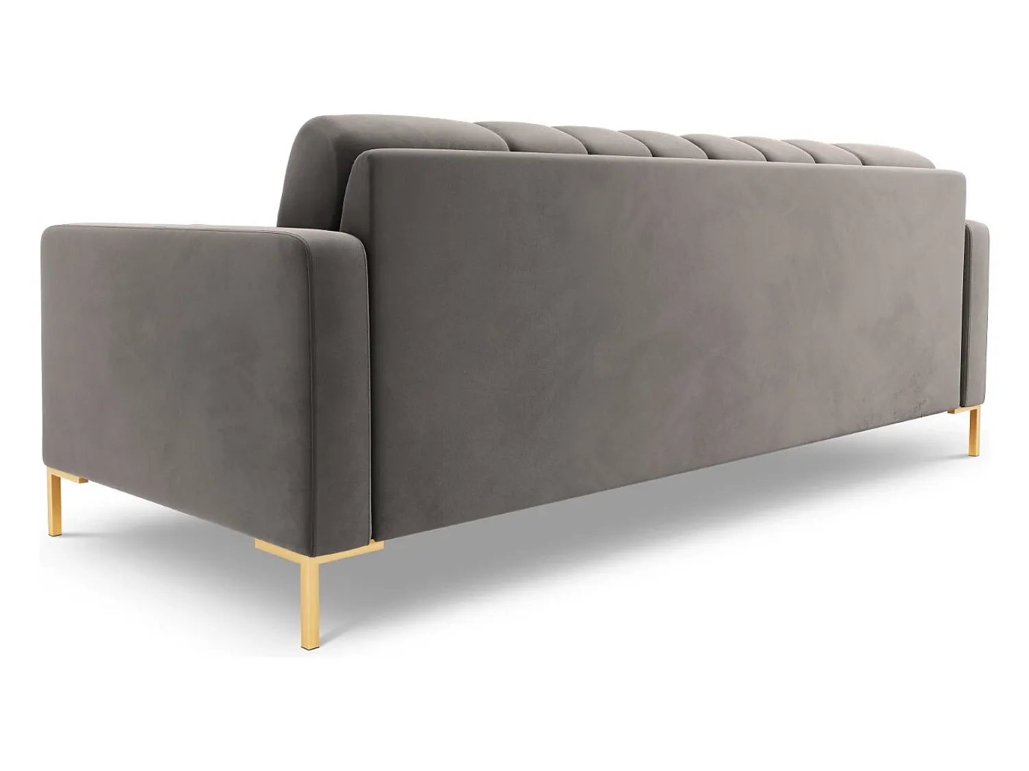 Sofá|Cosmopolitan Design - Sofá "Bali" 4 lugares em veludo cinza claro - 217x92x75cm Cinzento claro