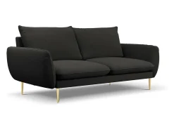 Sofá*Cosmopolitan Design - Sofá "Vienna" 3 lugares em tecido bouclé - 200x92x95cm Preto