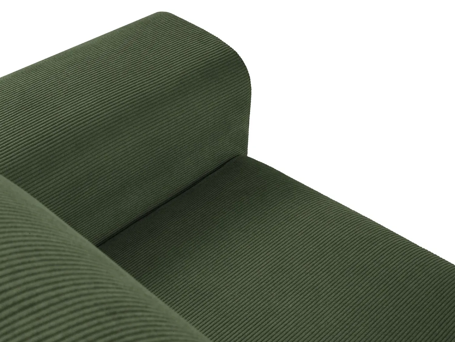 Cosmopolitan Design - Sofá convertível de canto esquerdo com caixa de arrumação "Kyoto" 4 lugares em veludo cotelê verde garrafa - 241x145x88cm^ Sofá
