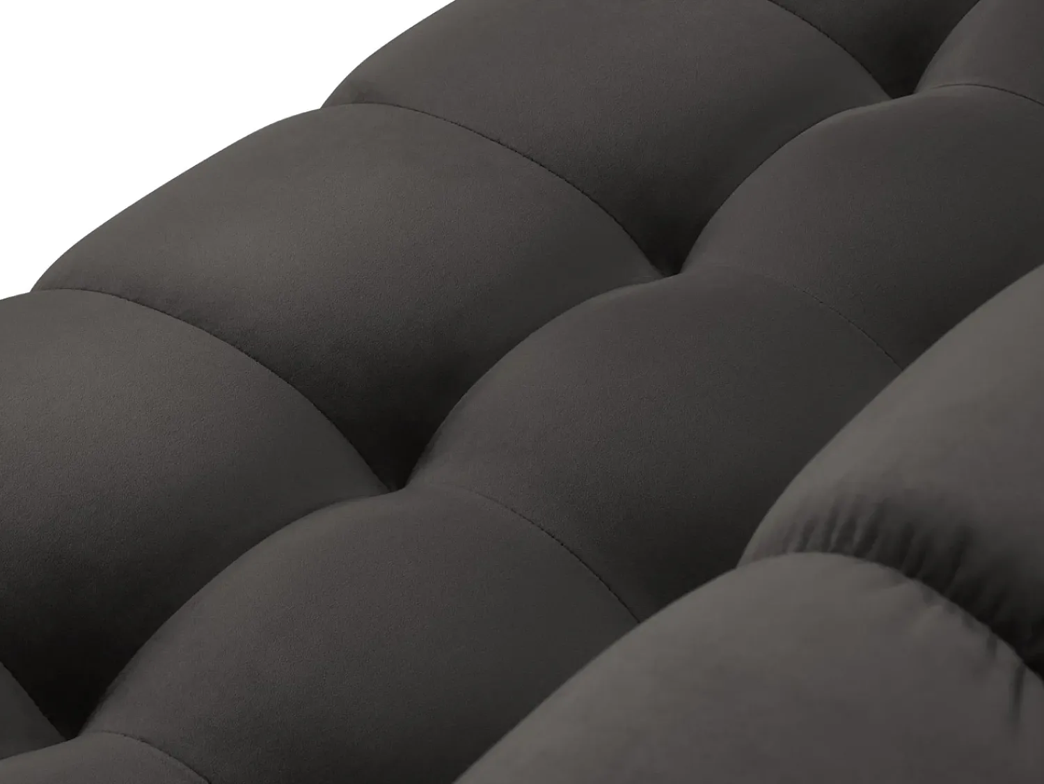 Sofá|Cosmopolitan Design - Sofá panorâmico "Bali" 9 lugares em veludo cinza escuro - 327x256x75cm Cinza antracite
