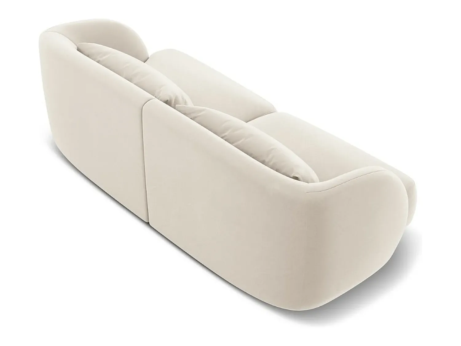 Sofá*Cosmopolitan Design - Sofá "Tulum" 2 lugares em veludo claro - 180x90x70cm Bege