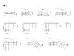 Best Cosmopolitan Design - Sofá modular de canto direito "Sky" 4 lugares em veludo areia - 272x162x75cm Camel