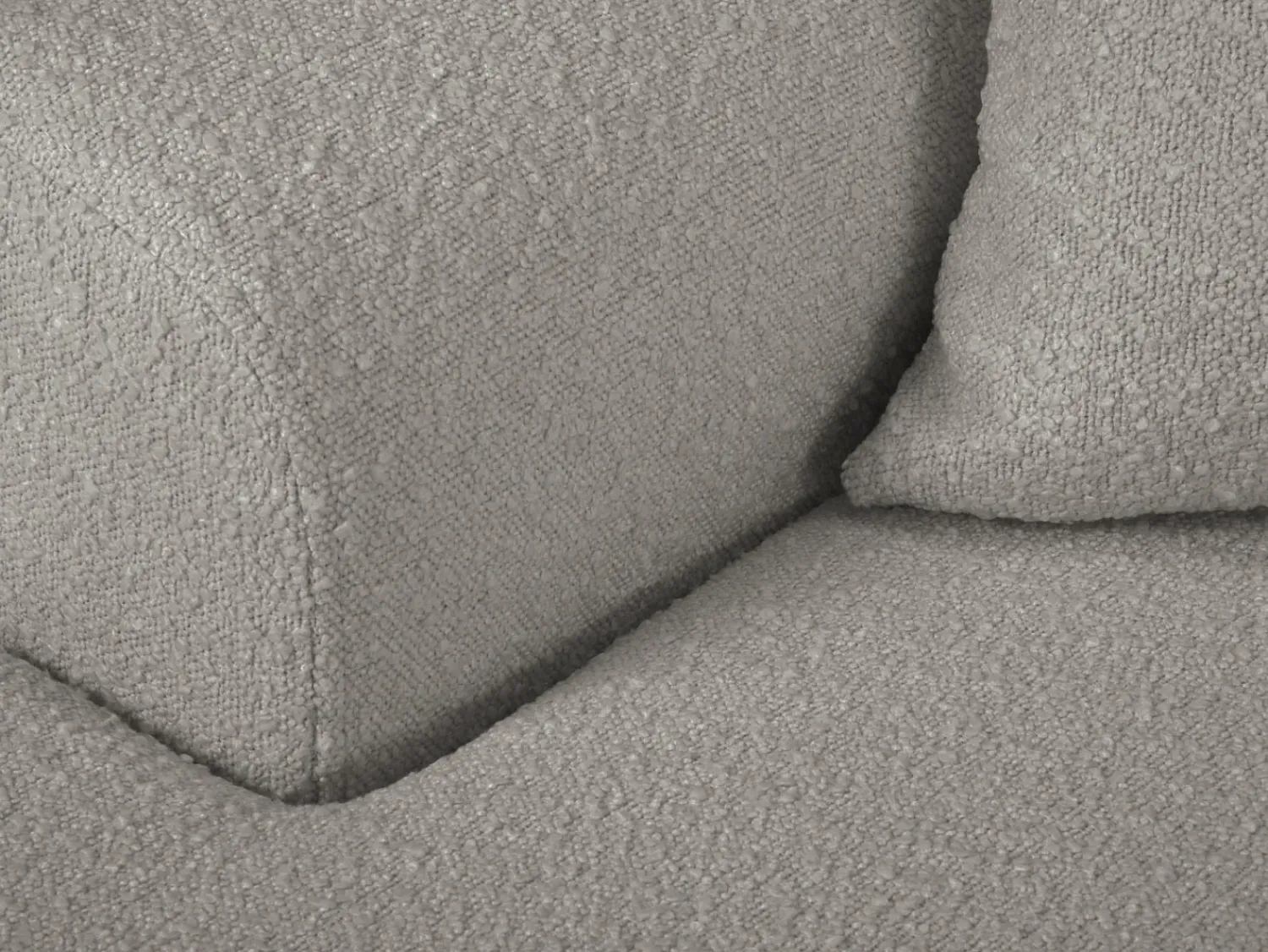 Sofá*Cosmopolitan Design - Sofá convertível de canto esquerdo com caixa de arrumação "Kyoto" 4 lugares em tecido bouclé cinza - 241x145x88cm Cinzento