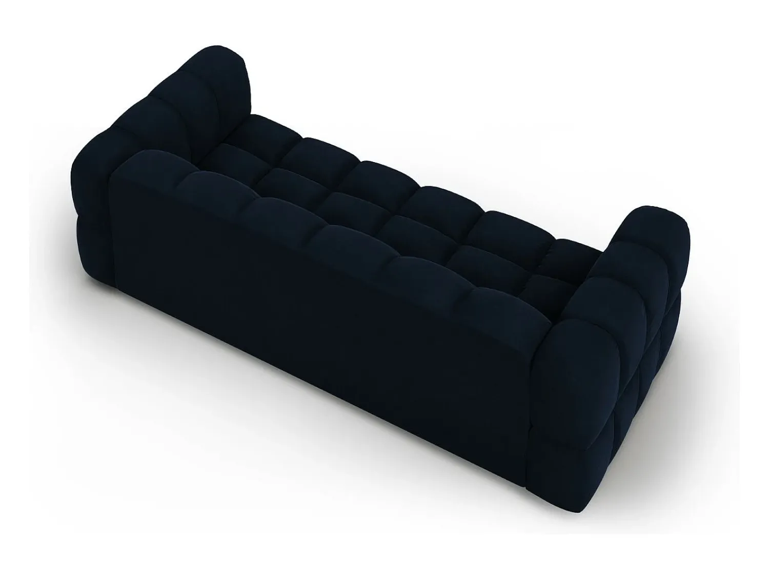 Hot Cosmopolitan Design - Sofá modular "Sky" 4 lugares em veludo azul real - 244x102x75cm Azul escuro