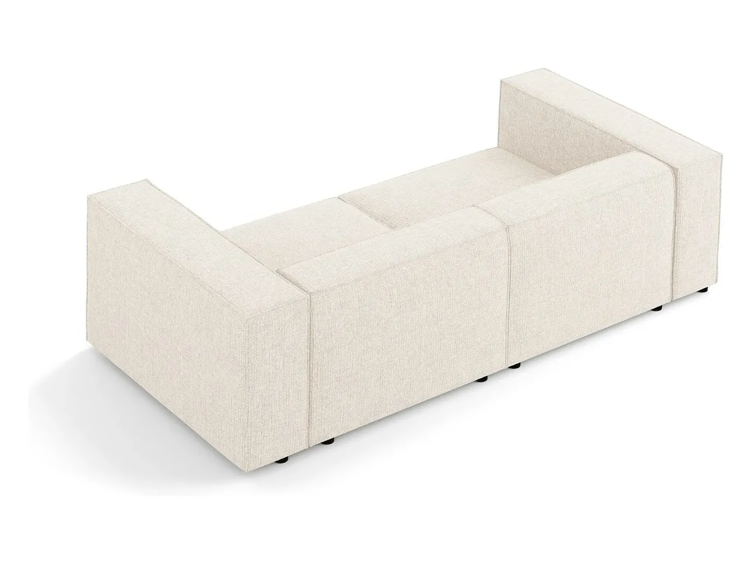 Sofá*Cosmopolitan Design - Sofá "Arendal" 3 lugares em tecido chenille claro - 204x102x70cm Bege