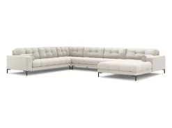 Sofá|Cosmopolitan Design - Sofá de canto panorâmico à esquerda "Bali" 7 lugares em tecido estrutural claro - 327x256x75cm Bege