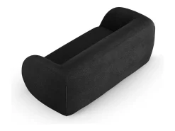 Sofá*Cosmopolitan Design - Sofá "Essen" 2 lugares em tecido bouclé - 210x95x86cm Preto