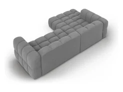 Cosmopolitan Design - Sofá modular de canto esquerdo "Sky" 4 lugares em veludo cinza claro - 272x162x75cm^ Sofá