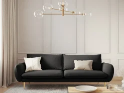 Outlet Cosmopolitan Design - Sofá "Vienna" 4 lugares em tecido bouclé - 230x92x95cm Preto