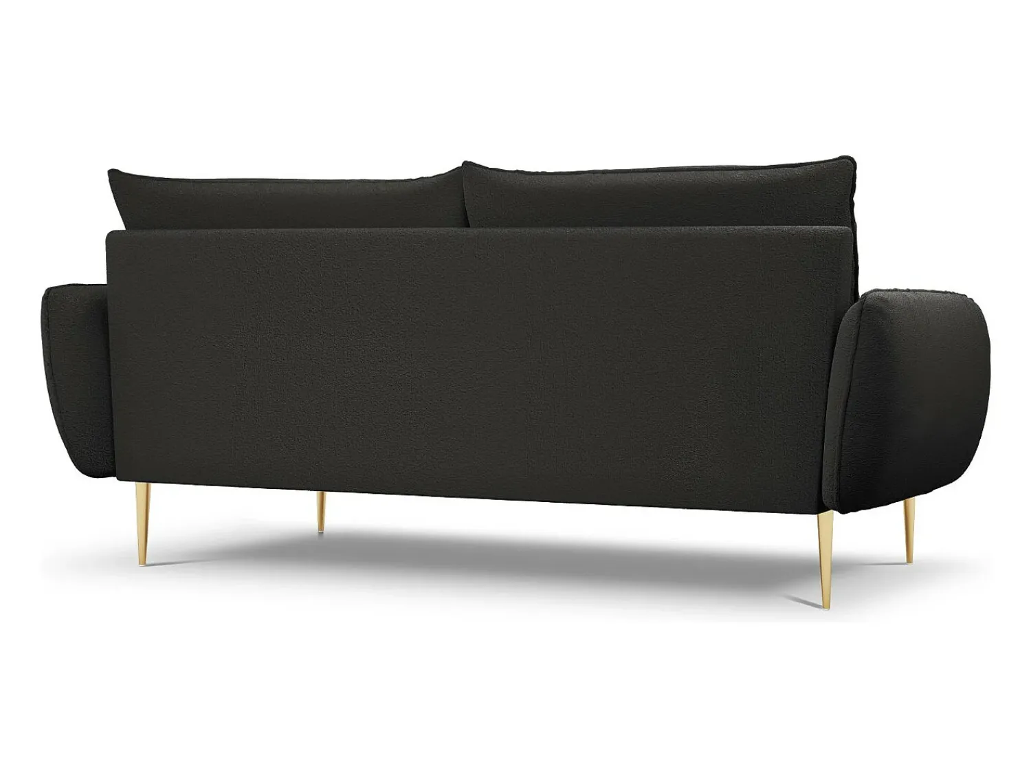 Outlet Cosmopolitan Design - Sofá "Vienna" 4 lugares em tecido bouclé - 230x92x95cm Preto