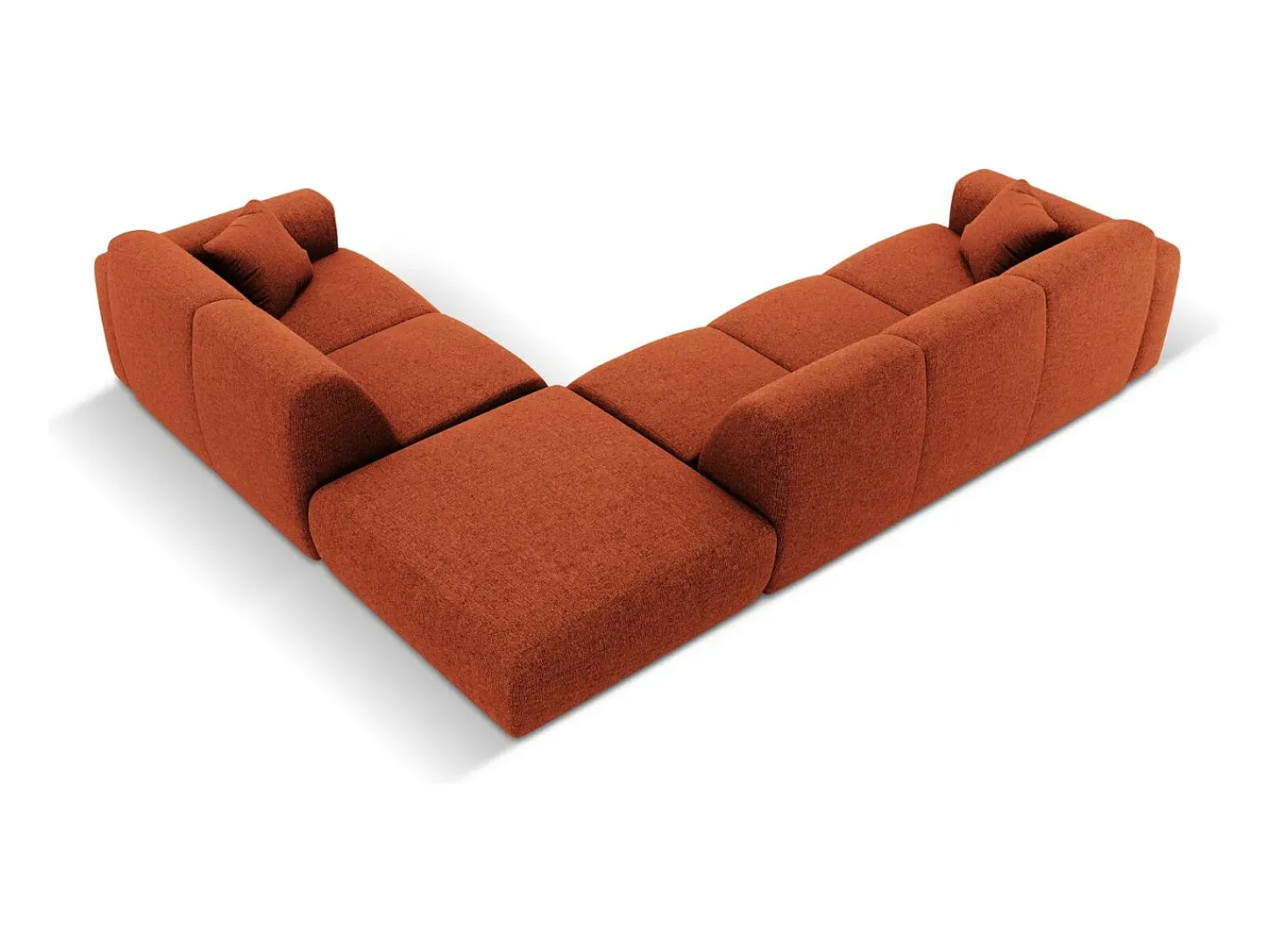 Cosmopolitan Design - Sofá de canto direito "Nolio" 4 lugares em tecido chenille - 315x250x72cm^ Sofá