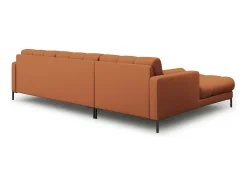 Clearance Cosmopolitan Design - Sofá de canto esquerdo "Bali" 5 lugares em tecido estrutural tijolo - 293x185x75cm Terracota