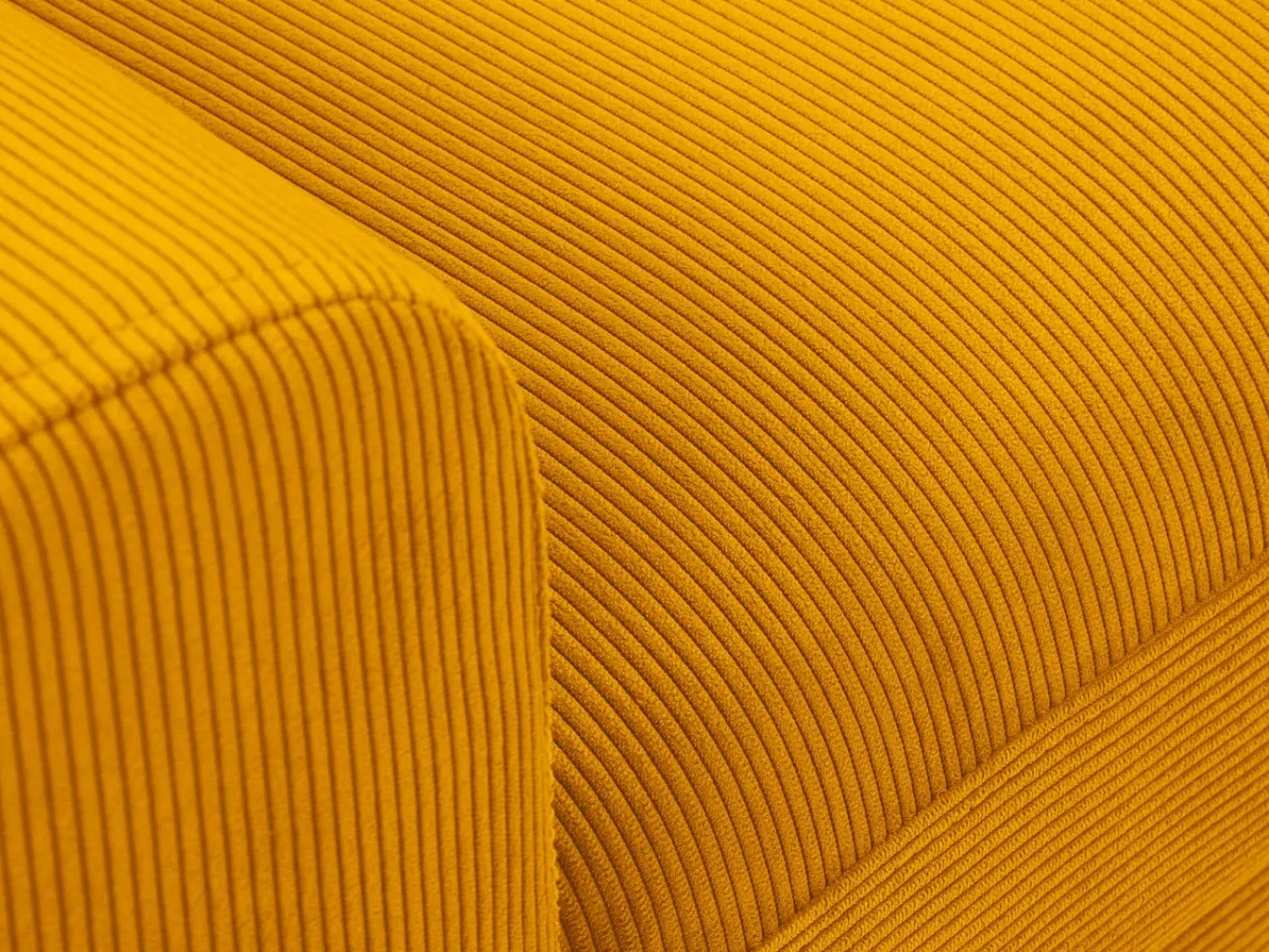 Sofá*Cosmopolitan Design - Sofá convertível de canto direito com caixa de arrumação "Kyoto" 4 lugares em veludo cotelê - 241x145x88cm Amarelo