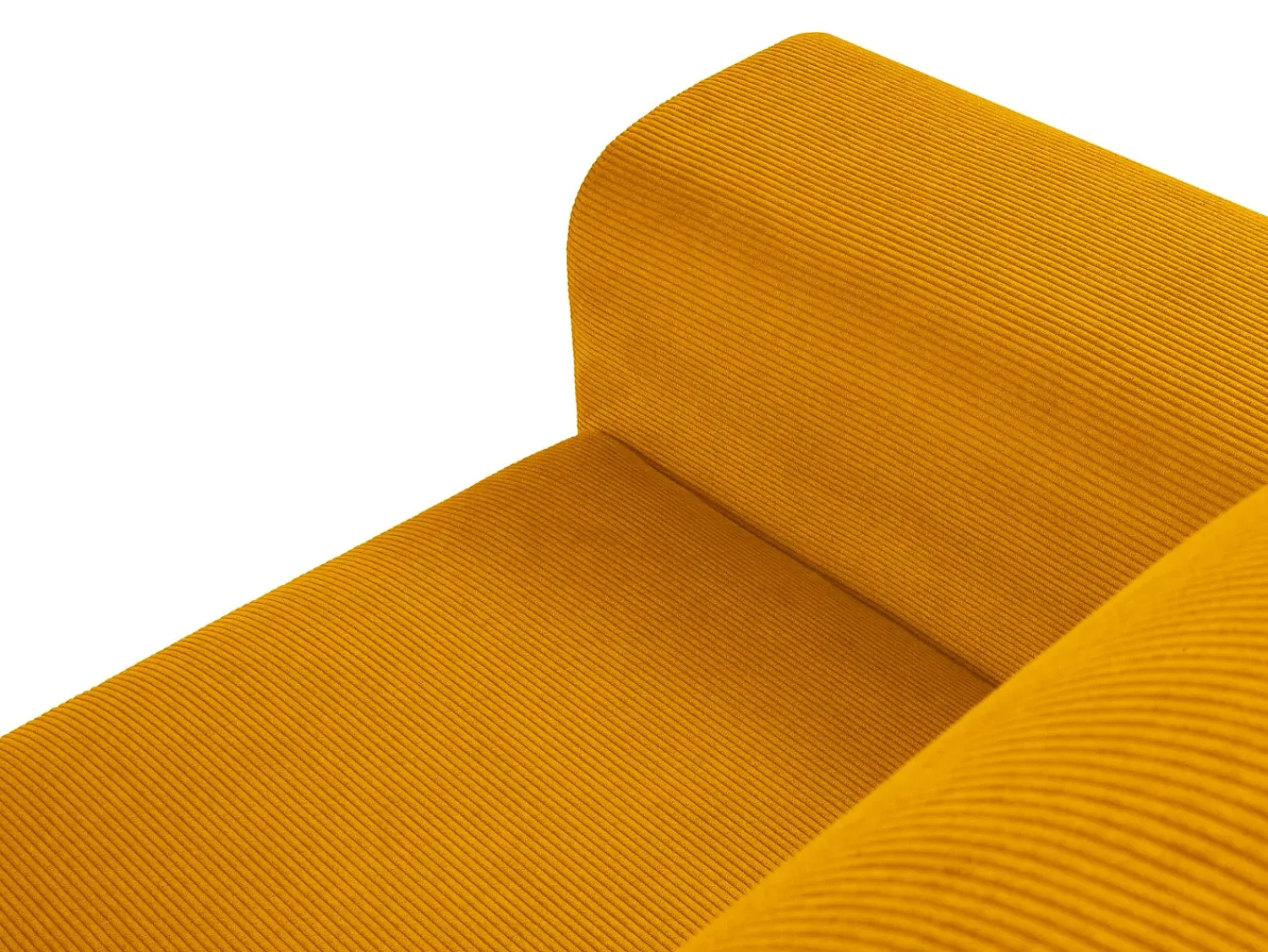 Sofá*Cosmopolitan Design - Sofá convertível de canto direito com caixa de arrumação "Kyoto" 4 lugares em veludo cotelê - 241x145x88cm Amarelo