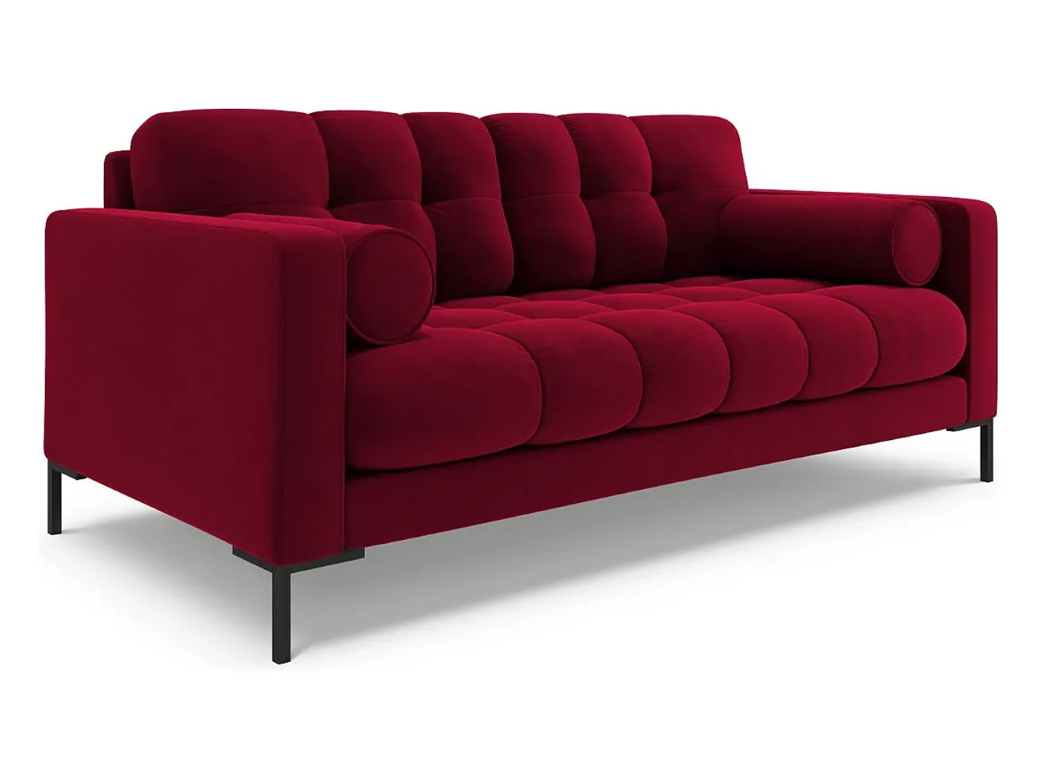 Sofá*Cosmopolitan Design - Sofá "Bali" 2 lugares em veludo - 152x92x75cm Vermelho