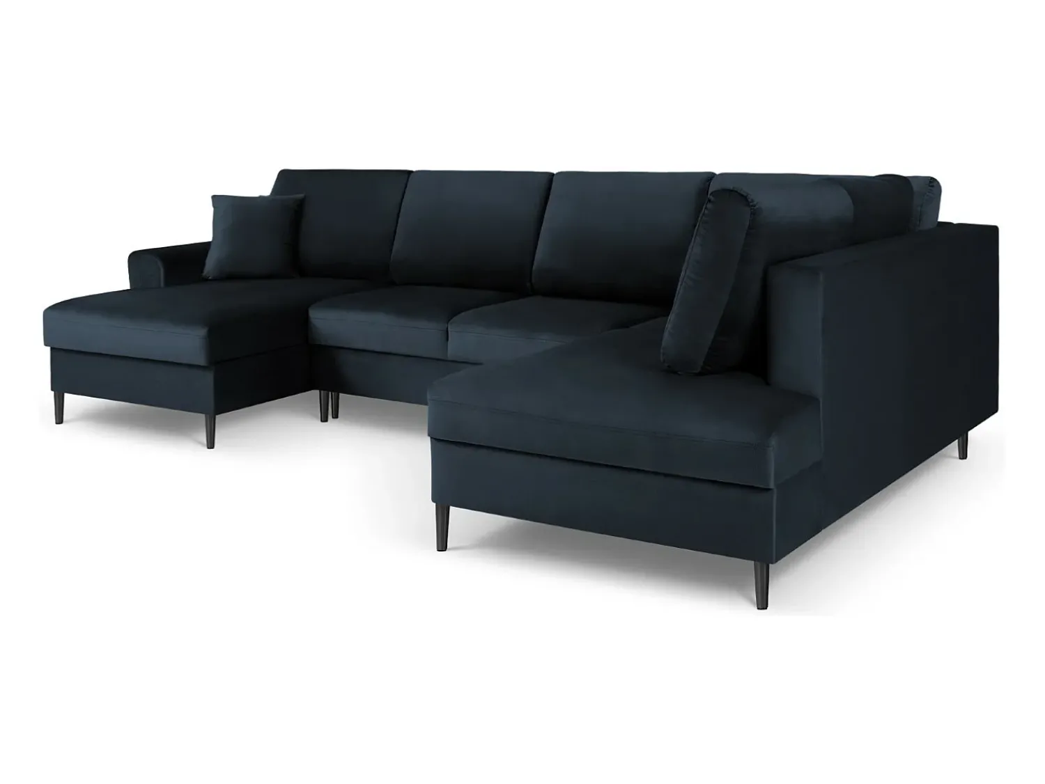 Cosmopolitan Design - Sofá panorâmico convertível em linha reta com caixa de arrumação "Kyoto" 7 lugares em veludo - 313x194x88cm^ Sofá