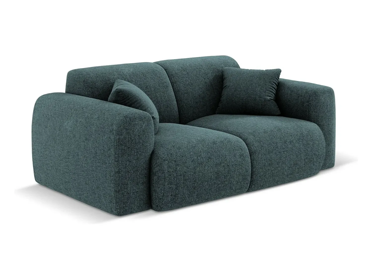 New Cosmopolitan Design - Sofá "Nolio" 2 lugares em tecido chenille petróleo - 170x95x72cm Verde esmeralda