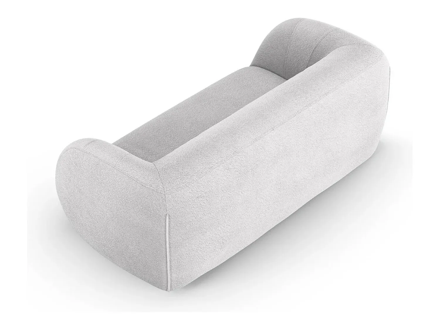 Sofá*Cosmopolitan Design - Sofá "Essen" 2 lugares em tecido bouclé cinza claro - 210x95x86cm Cinzento claro