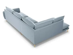 Cosmopolitan Design - Sofá de canto esquerdo "Vienna" 6 lugares em veludo - 275x185x95cm^ Sofá