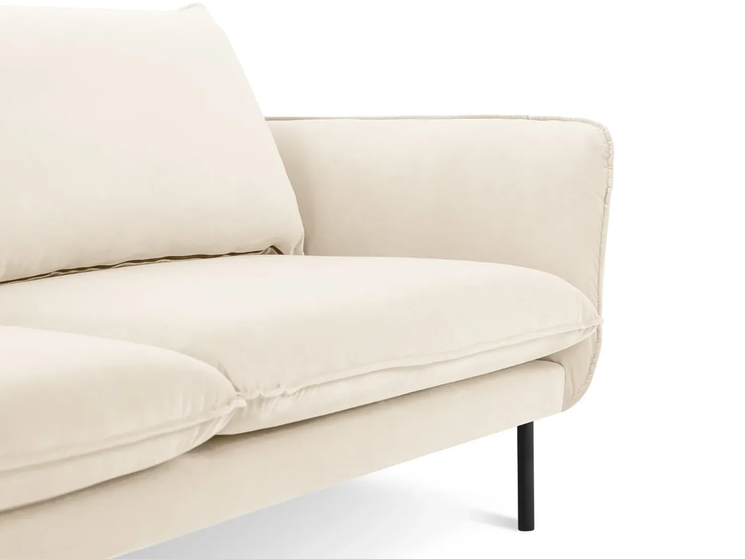 Cosmopolitan Design - Sofá "Vienna" 2 lugares em veludo claro - 160x92x95cm^ Sofá