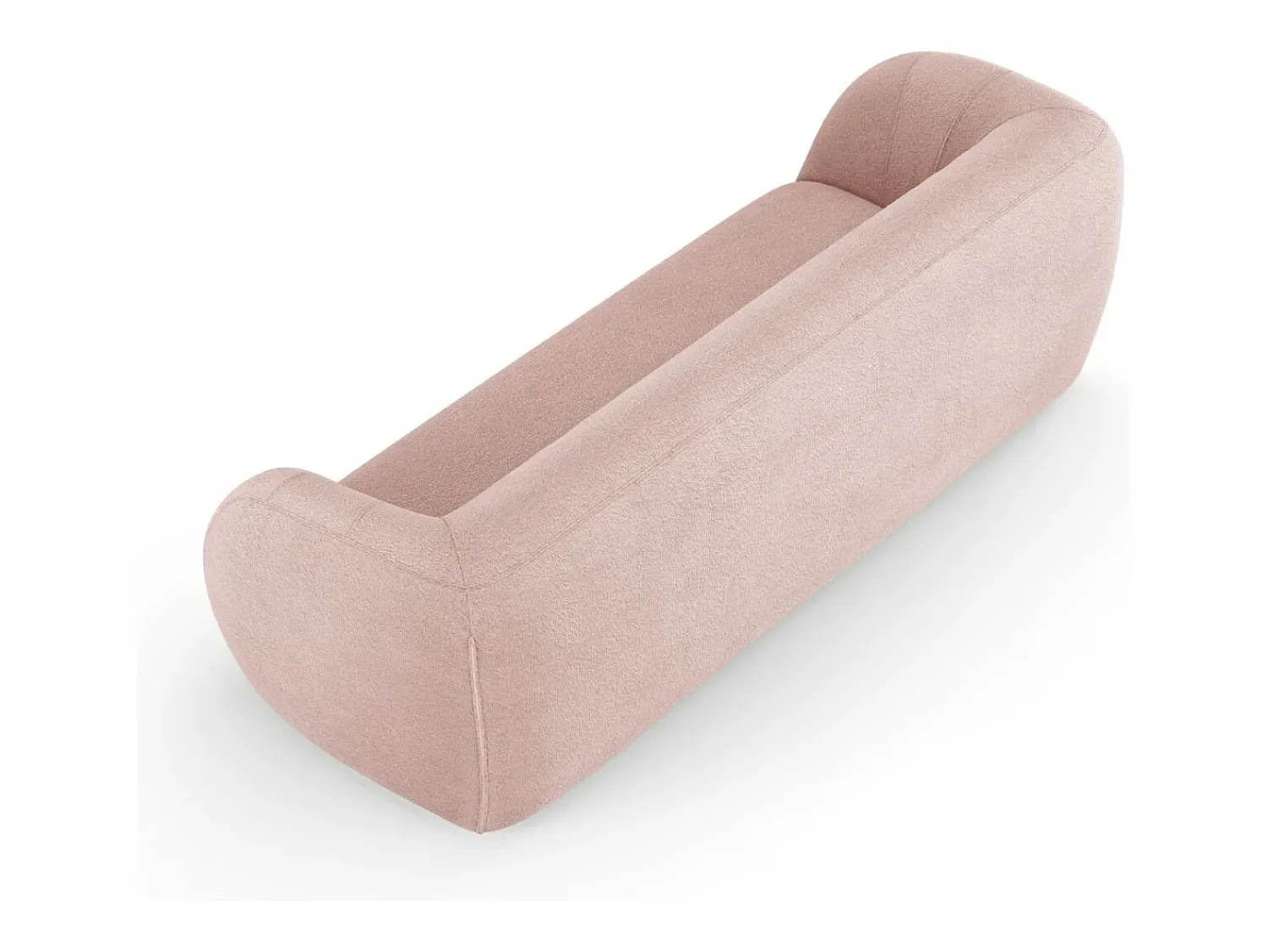 Cosmopolitan Design - Sofá "Essen" 3 lugares em tecido bouclé rosa pálido - 230x95x86cm^ Sofá