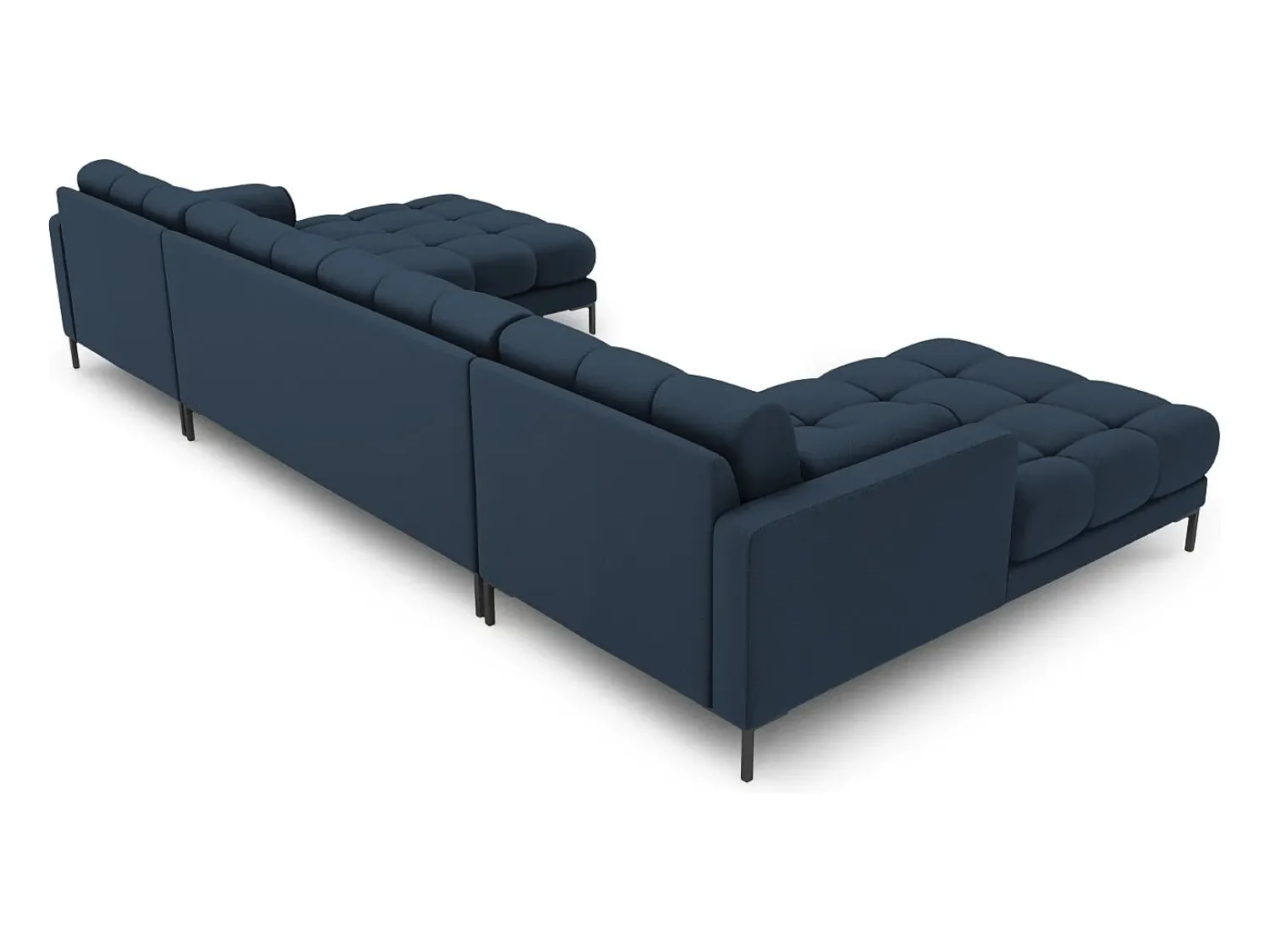 Cosmopolitan Design - Sofá panorâmico "Bali" 7 lugares em tecido estrutural - 383x185x75cm^ Sofá