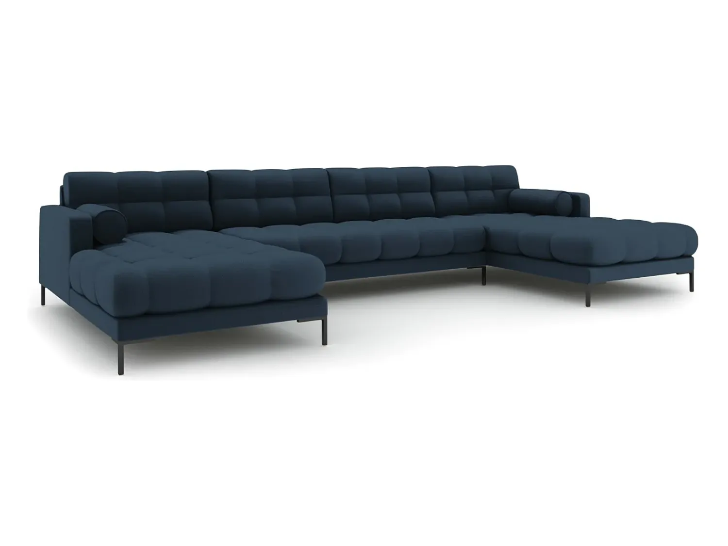 Cosmopolitan Design - Sofá panorâmico "Bali" 7 lugares em tecido estrutural - 383x185x75cm^ Sofá