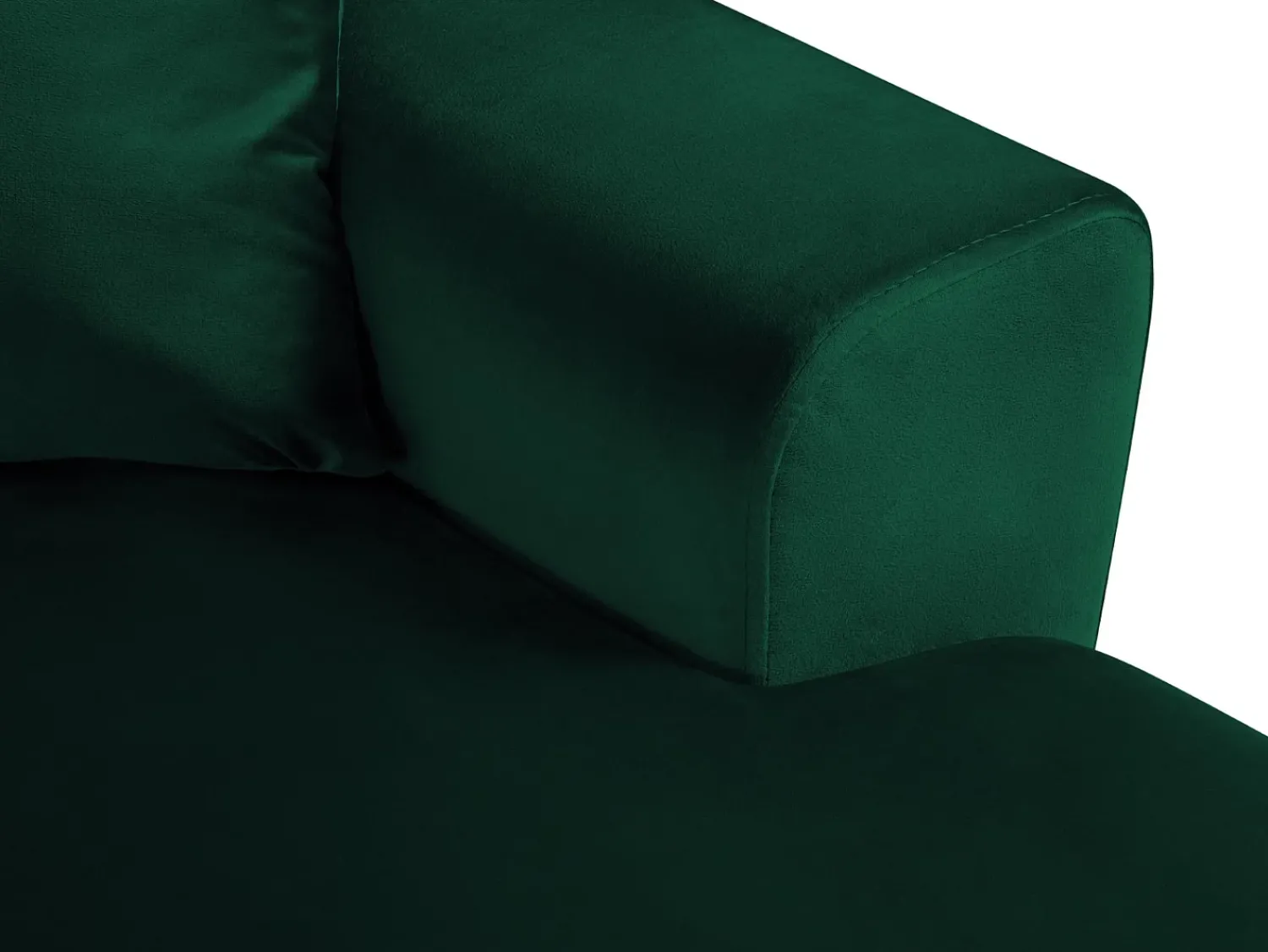 Sofá|Cosmopolitan Design - Sofá panorâmico convertível esquerdo com caixa de arrumação "Kyoto" 7 lugares em veludo verde garrafa - 313x194x88cm Verde pinho