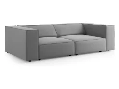 Cosmopolitan Design - Sofá "Arendal" 3 lugares em veludo cinza claro - 204x102x70cm^ Sofá