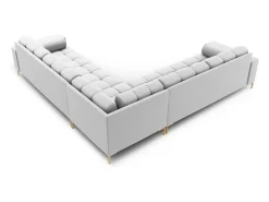 Sofá*Cosmopolitan Design - Sofá de canto simétrico "Bali" 6 lugares em tecido estrutural cinza claro - 256x256x75cm Cinzento claro